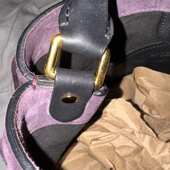 Rare..Burberry Fringe Bucket Suede Bag Purple - Picture 13 of 15
